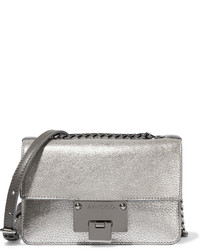 Женская серебряная кожаная сумка от Jimmy Choo