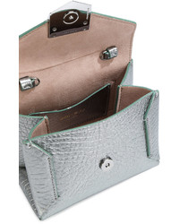 Женская серебряная кожаная сумка от Jimmy Choo