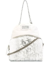 Женская серебряная кожаная сумка от Maison Margiela