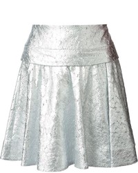 Серебряная короткая юбка-солнце