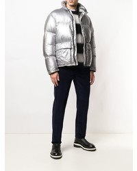 Мужская серебряная куртка-пуховик от Golden Goose Deluxe Brand