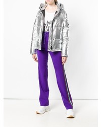 Женская серебряная куртка-пуховик от Kenzo