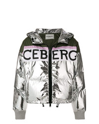 Женская серебряная куртка-пуховик от Iceberg