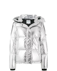 Женская серебряная куртка-пуховик от Kenzo