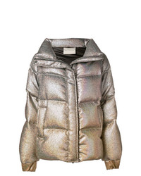 Женская серебряная куртка-пуховик от Marco De Vincenzo