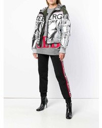 Женская серебряная куртка-пуховик от Iceberg