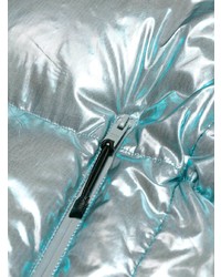 Женская серебряная куртка-пуховик от Prada