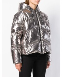 Женская серебряная куртка-пуховик от As65