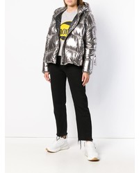 Женская серебряная куртка-пуховик от As65