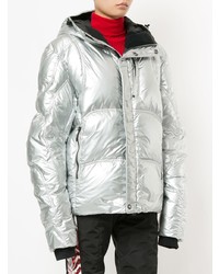 Женская серебряная куртка-пуховик от Kru