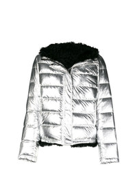Женская серебряная куртка-пуховик от Yves Salomon Army