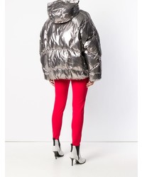 Женская серебряная куртка-пуховик от As65