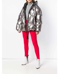 Женская серебряная куртка-пуховик от As65