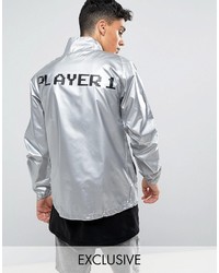 Мужская серебряная легкая куртка с принтом от Reclaimed Vintage