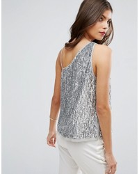 Женская серебряная майка с пайетками от Asos