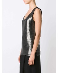 Женская серебряная майка от Ann Demeulemeester