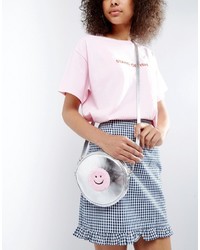 Серебряная меховая сумка через плечо от Lazy Oaf