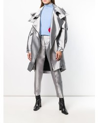 Женская серебряная парка от Poiret