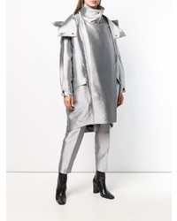 Женская серебряная парка от Poiret