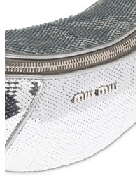 Серебряная поясная сумка от Miu Miu