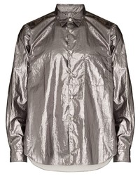 Мужская серебряная рубашка с длинным рукавом от Comme Des Garcons Homme Plus
