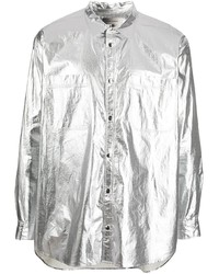 Мужская серебряная рубашка с длинным рукавом от Isabel Marant