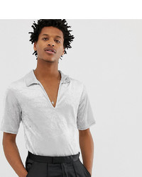 Мужская серебряная рубашка с коротким рукавом от Reclaimed Vintage