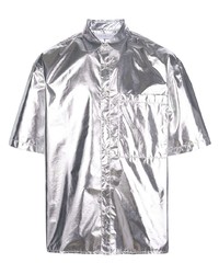 Мужская серебряная рубашка с коротким рукавом от The Celect