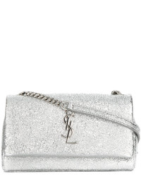 Женская серебряная сумка от Saint Laurent