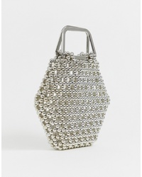 Серебряная сумочка с вышивкой от ASOS EDITION