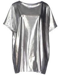 Серебряная футболка с круглым вырезом