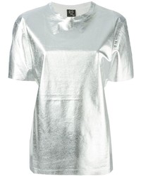 Женская серебряная футболка с круглым вырезом от McQ by Alexander McQueen