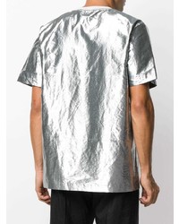 Мужская серебряная футболка с круглым вырезом от Christian Wijnants