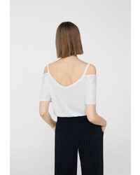 Женская серебряная футболка от Mango