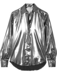 Женская серебряная шелковая рубашка от Pallas