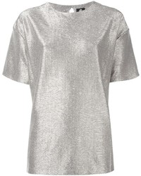 Женская серебряная шелковая футболка от Paul Smith