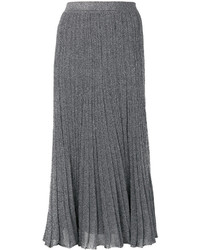 Серебряная шелковая юбка со складками от Missoni