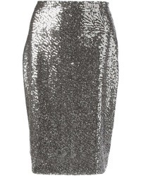 Серебряная юбка-миди с пайетками от Philipp Plein