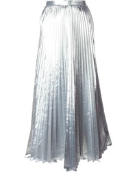 Серебряная юбка-миди со складками от DKNY