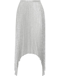 Серебряная юбка-миди со складками от Emilio Pucci