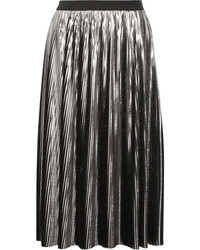 Серебряная юбка-миди со складками от Jil Sander