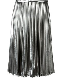 Серебряная юбка-миди со складками от MICHAEL Michael Kors