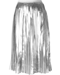 Серебряная юбка-миди со складками от Raoul