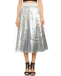 Серебряная юбка-миди со складками от Tess Giberson
