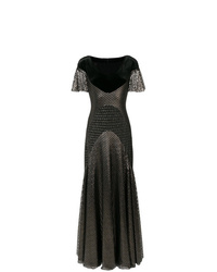 Серебряное вечернее платье с принтом от Talbot Runhof