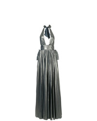Серебряное вечернее платье со складками от Maria Lucia Hohan