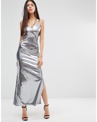 Серебряное вечернее платье от Boohoo