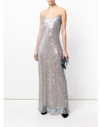 Серебряное вечернее платье от Galvan