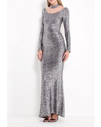 Серебряное вечернее платье от Goddiva