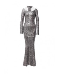 Серебряное вечернее платье от Goddiva